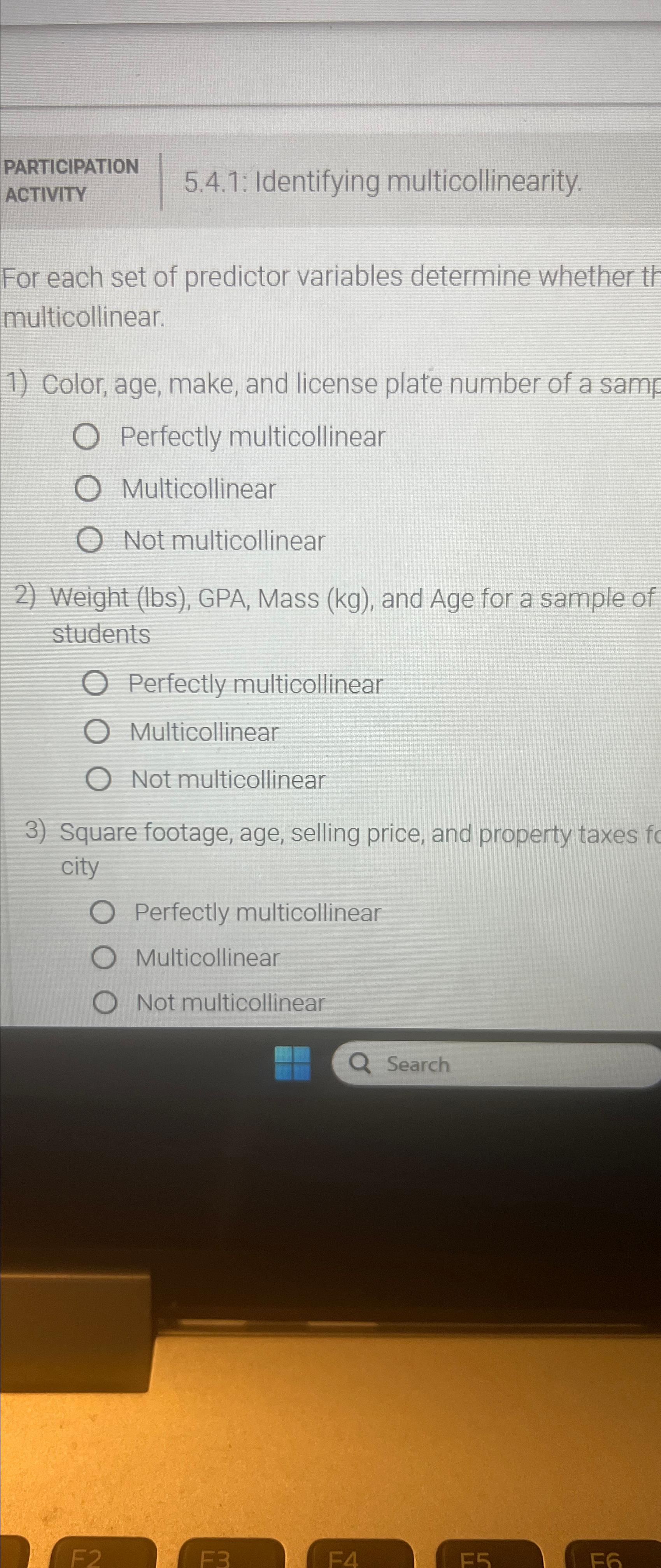 PARTICIPATION ACTIVITY 5 . 4 . 1 : Identifying