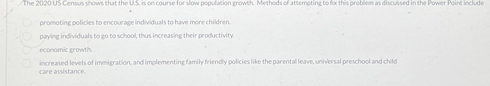 The 2 0 2 0 US Census shows that the U . S . is