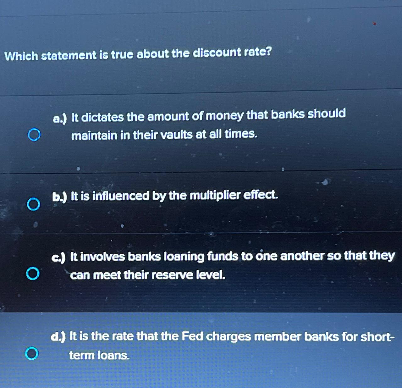 Which statement is true about the discount rate?