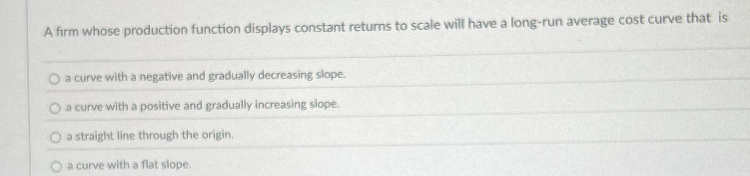 A firm whose production function displays