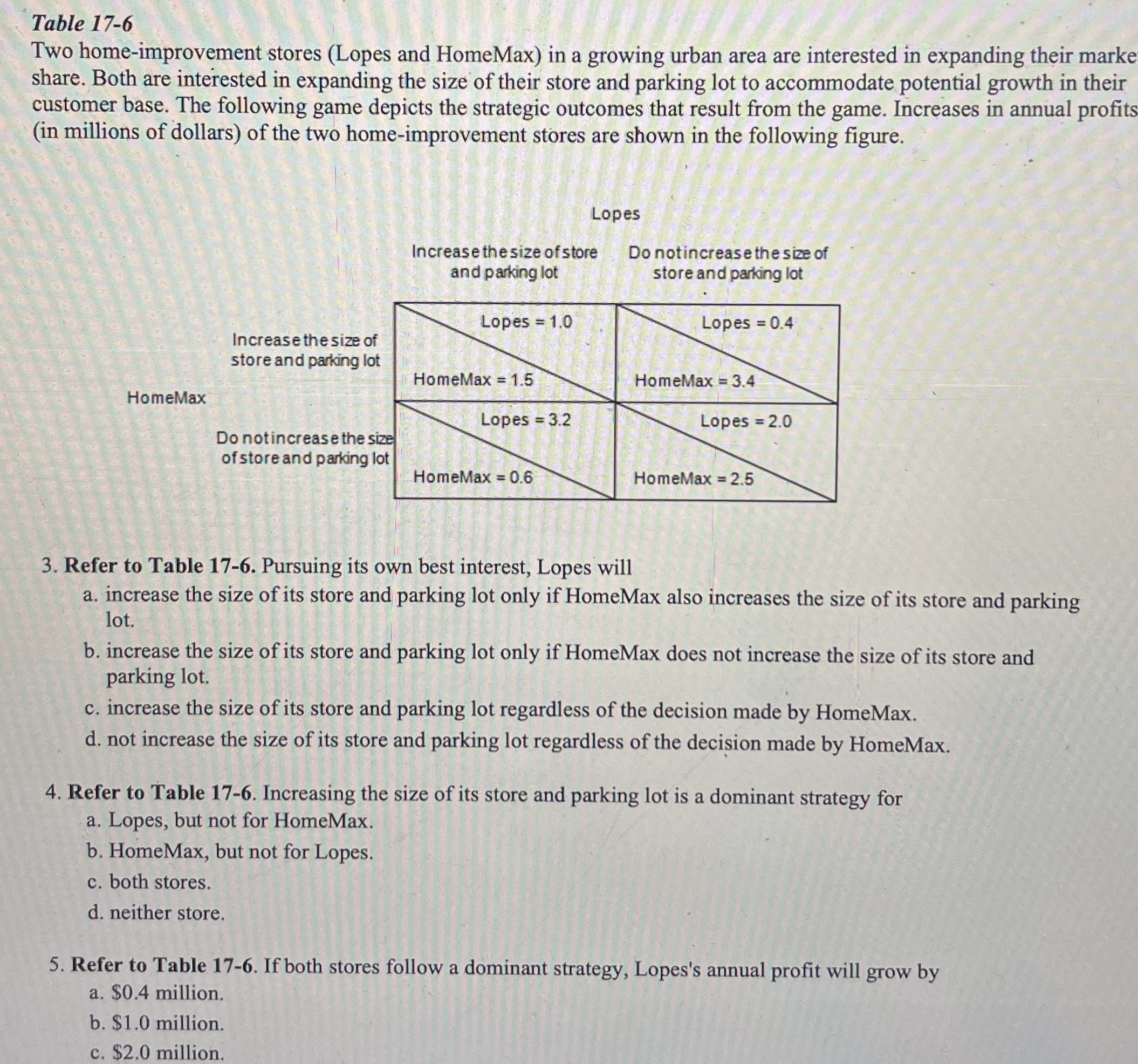 Table 1 7 - 6 Two home - improvement stores (