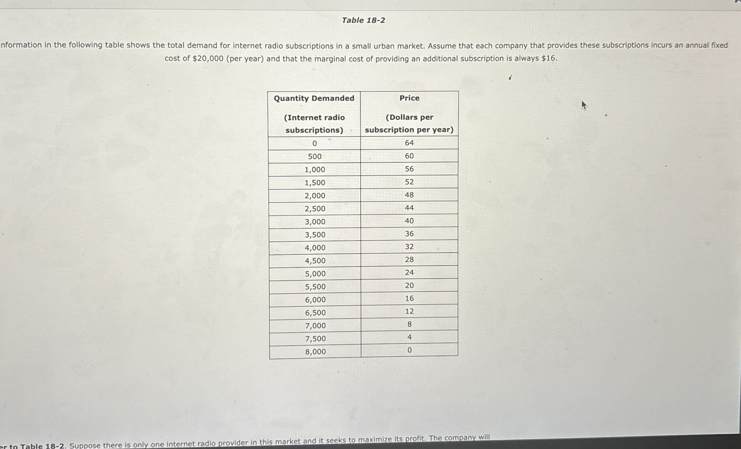 Table 1 8 - 2 nformation in the following table