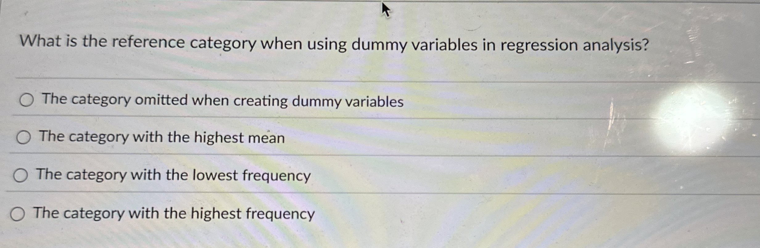 What is the reference category when using dummy