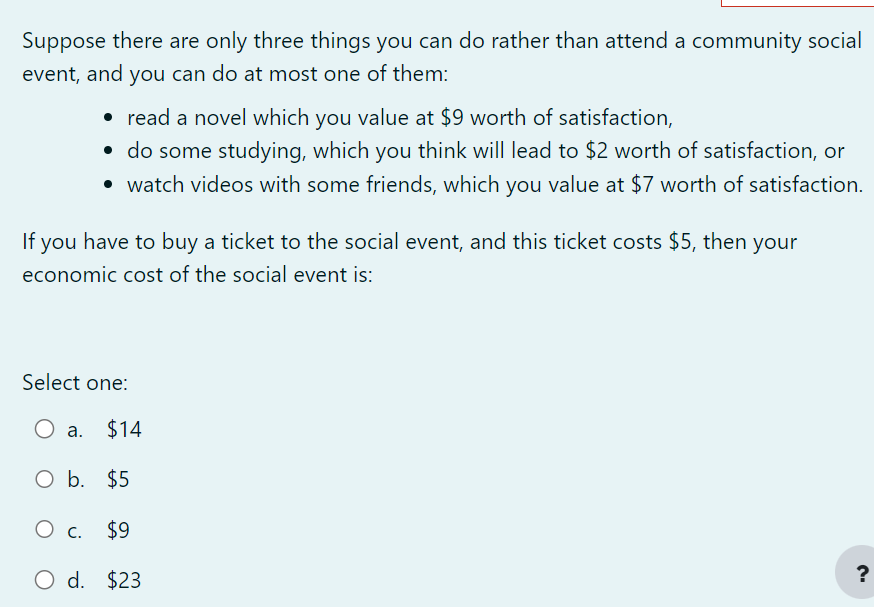 Suppose there are only three things you can do