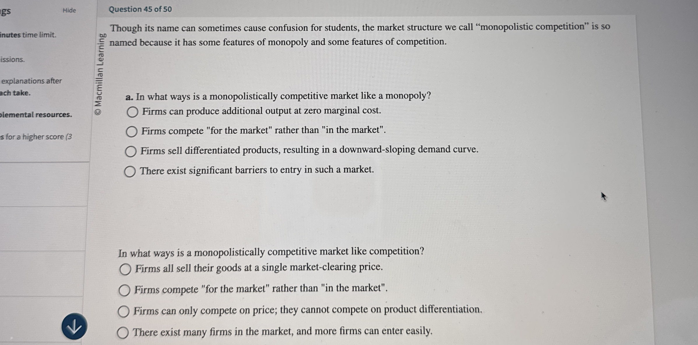 gs Hide inutes time limit . issions. explanations