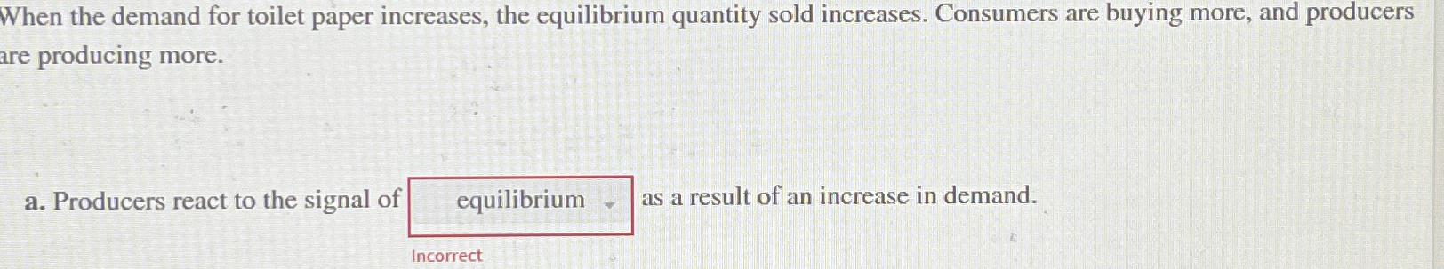 When the demand for toilet paper increases, the