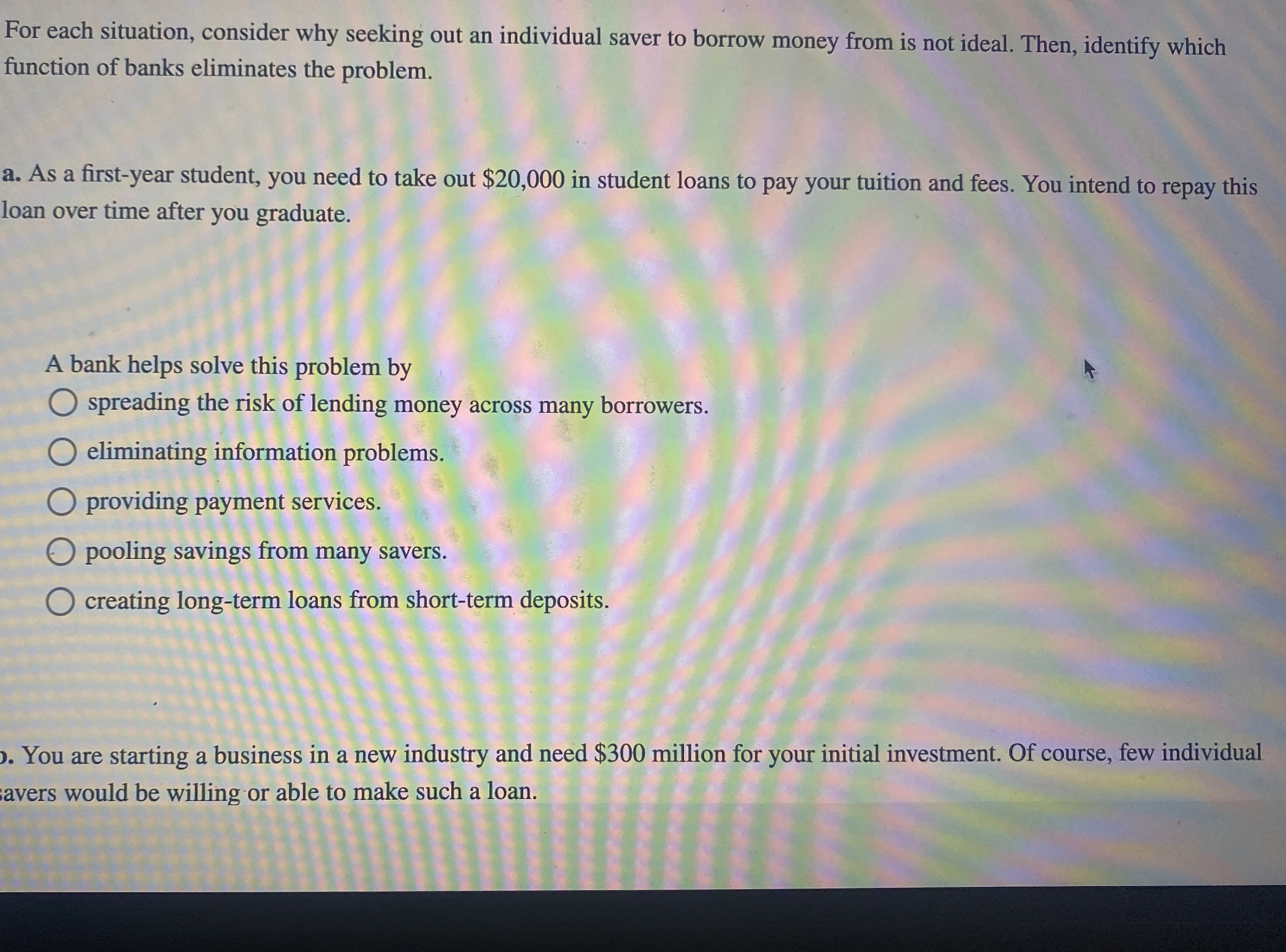 For each situation, consider why seeking out an