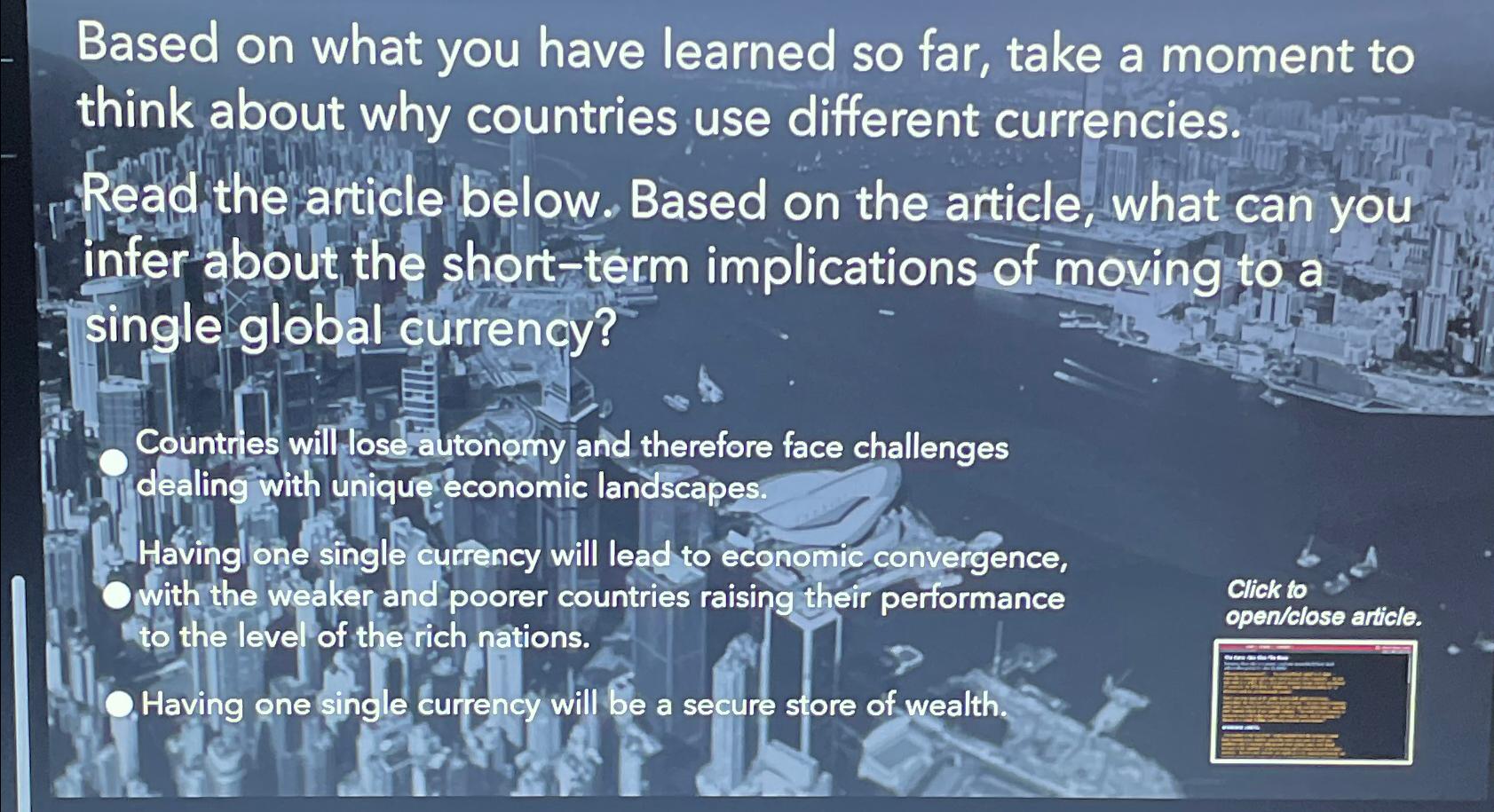 Based on what you have learned so far, take a