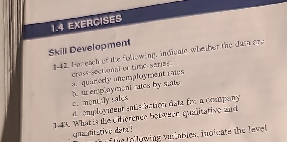 1 . 4 EXERCISES Skill Development 1 - 4 2 . For