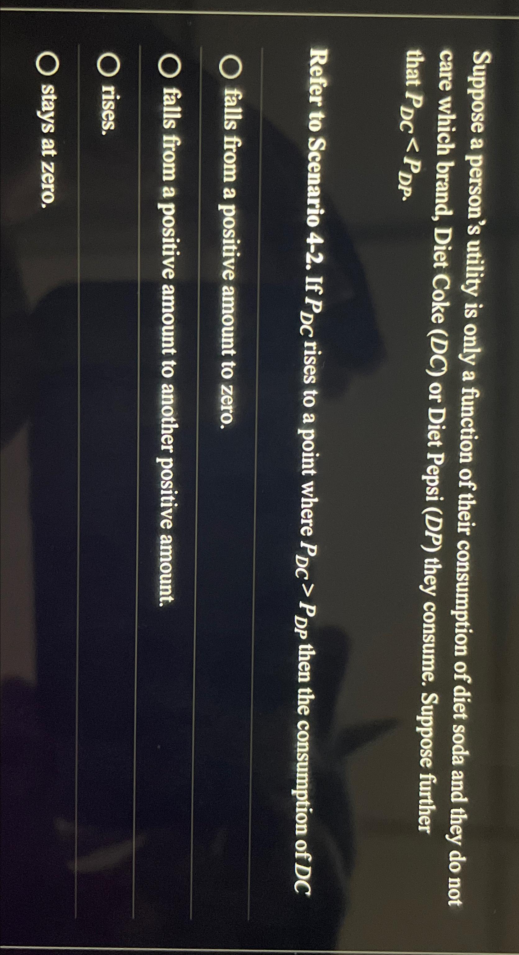 Suppose a person's utility is only a function of