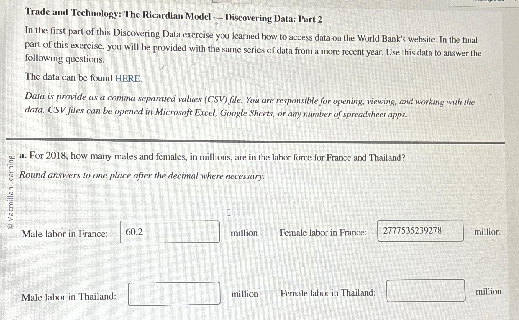 Trade and Technology: The Ricardian Model -