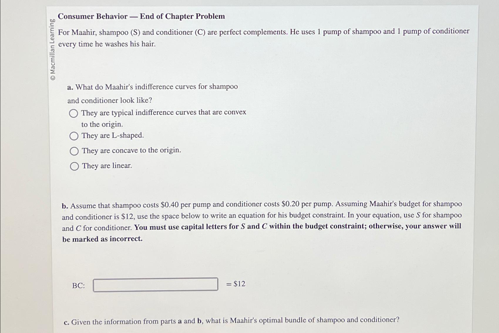 Consumer Behavior - End of Chapter Problem For