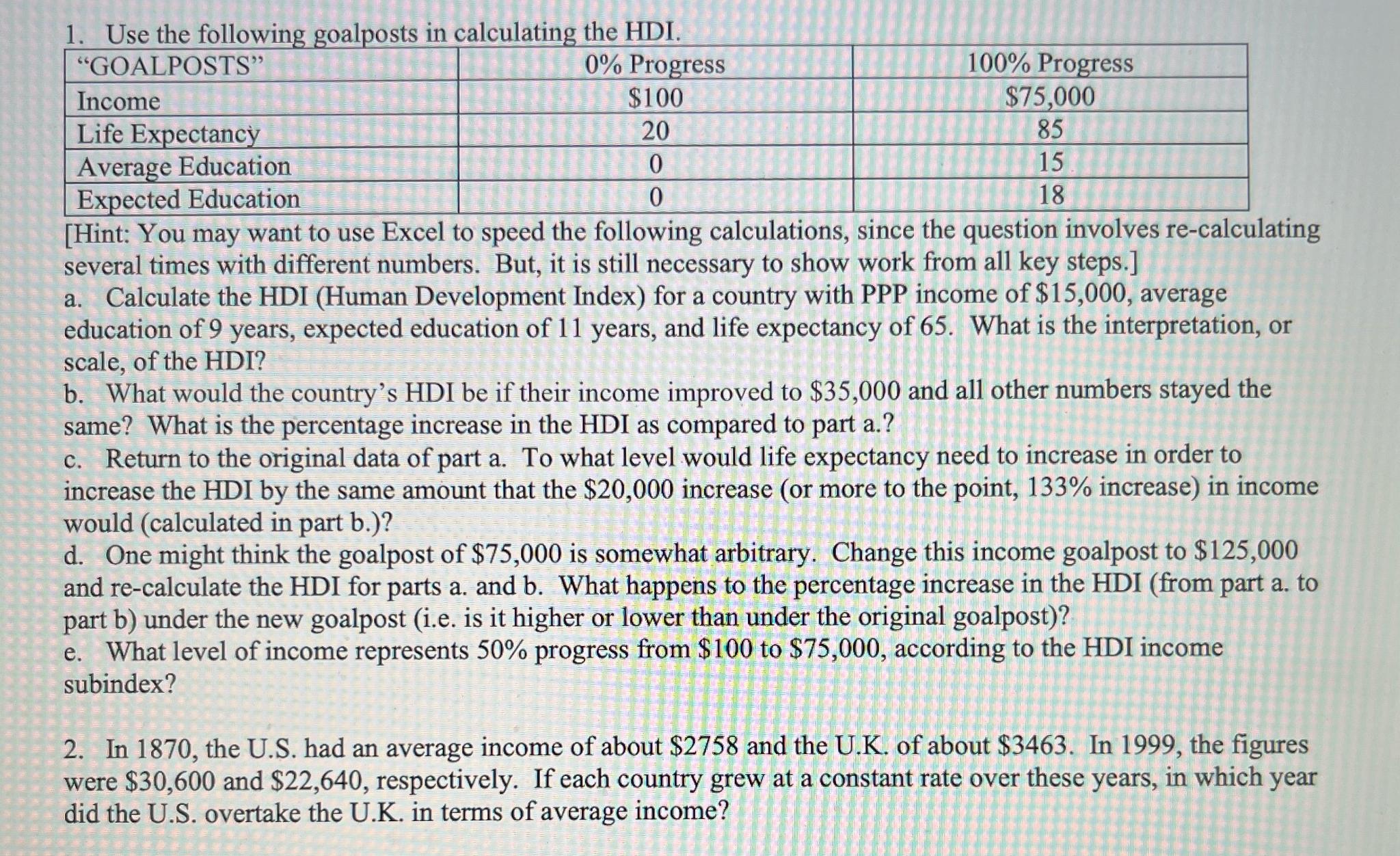 Please help me answer 1 a , b , c , d , e and 2 !