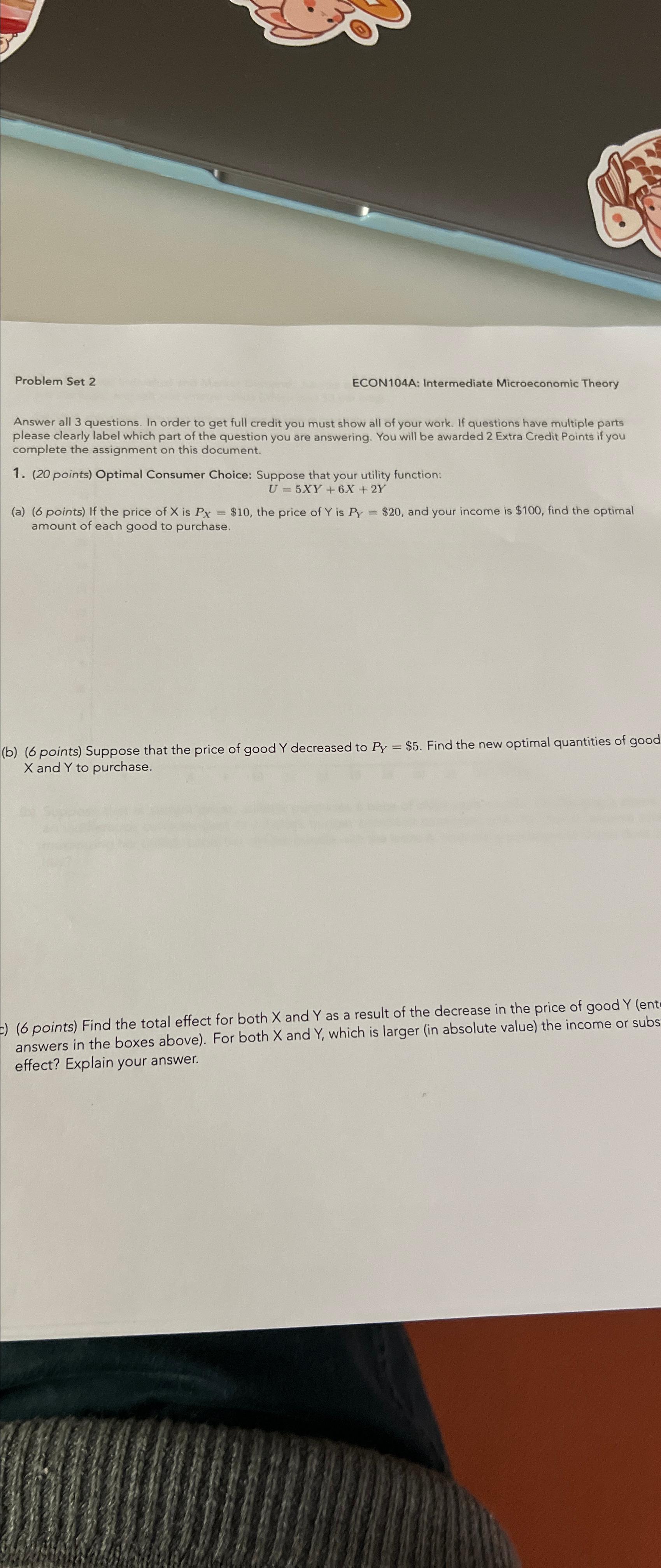Problem Set 2 ECON 1 0 4 A: Intermediate