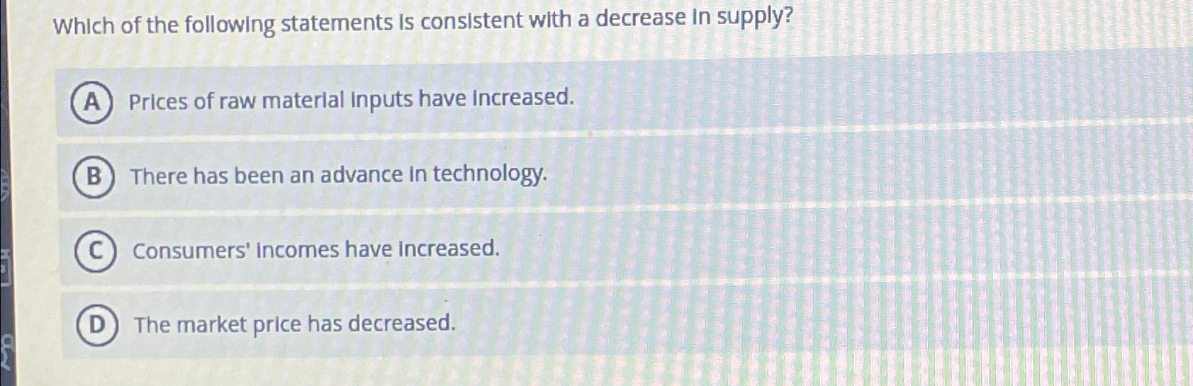 Which of the following statements is consistent