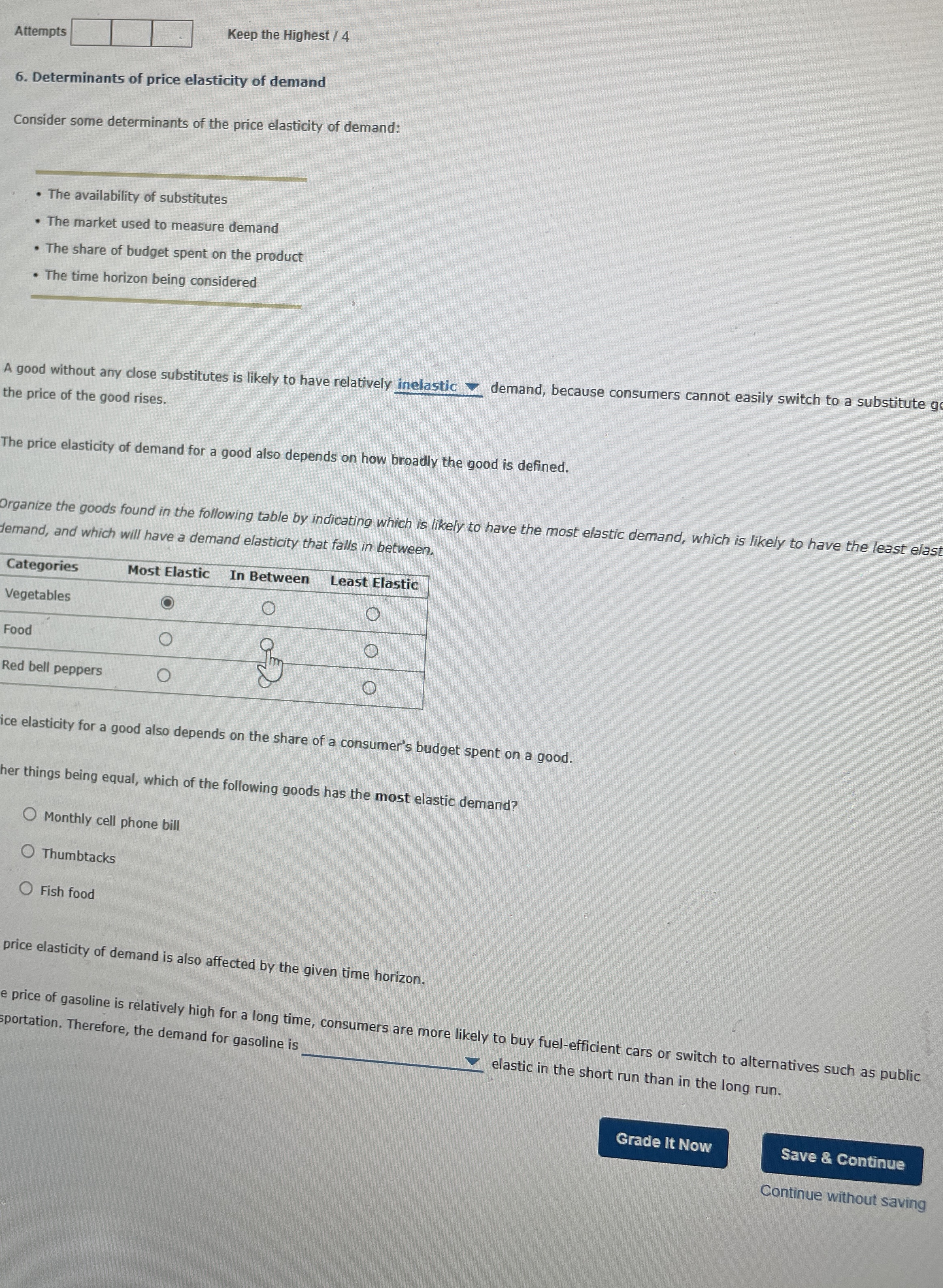 Attempts Keep the Highest / 4 6 . Determinants of