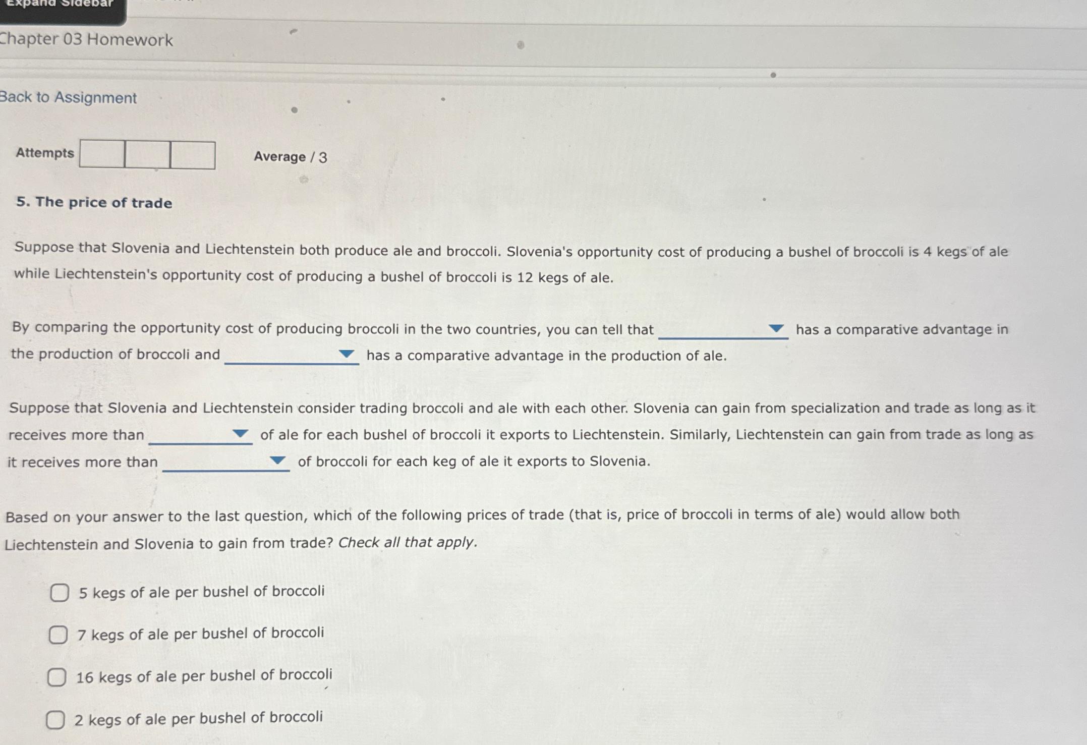 Chapter 0 3 Homework Back to Assignment Attempts
