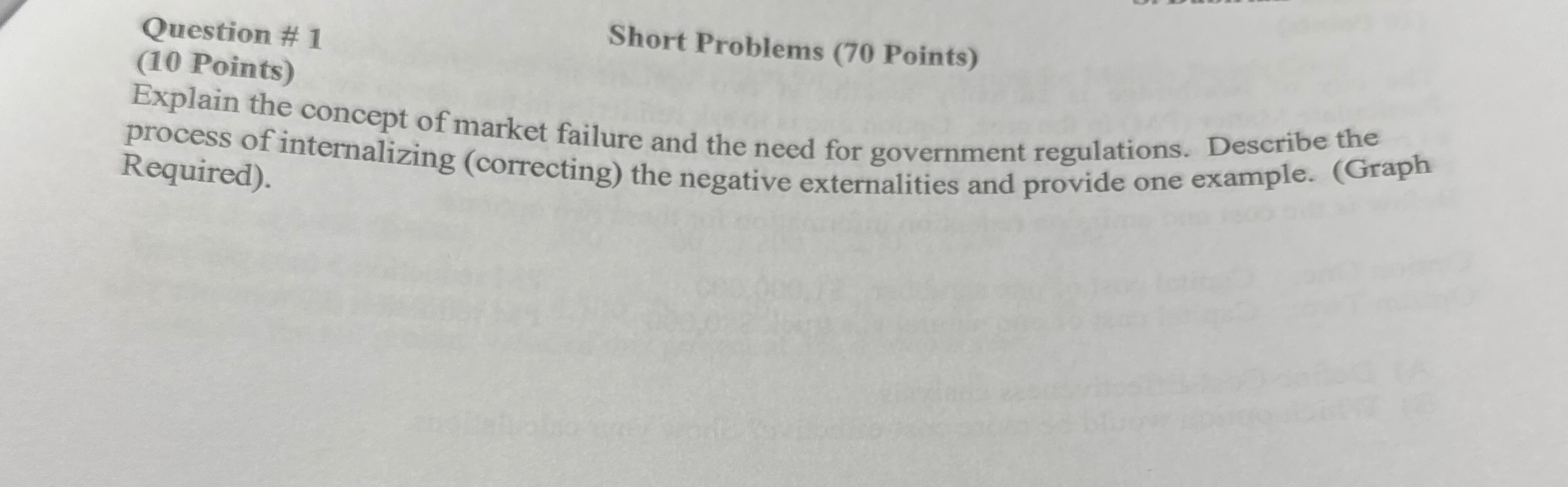 Question # 1 ( 1 0 Points ) Short Problems ( 7 0