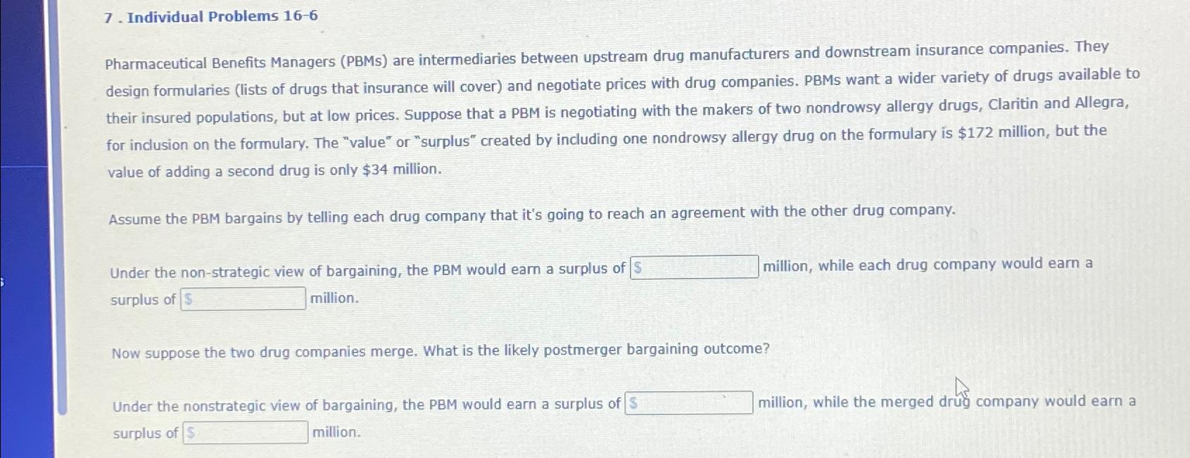 Individual Problems 1 6 - 6 Pharmaceutical