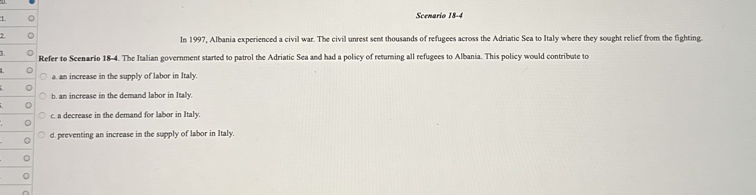 Scenario 1 8 - 4 In 1 9 9 7 , Albania experienced
