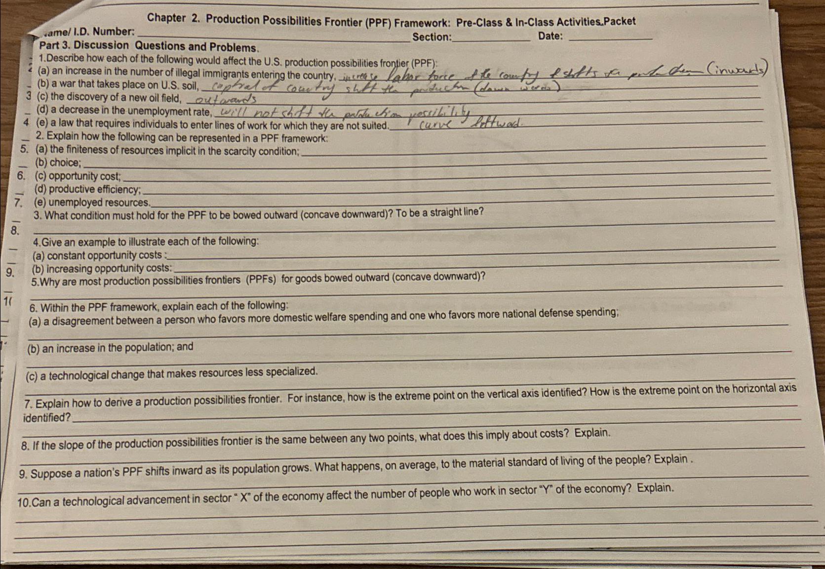 Chapter 2 . Production Possibilities Frontier (