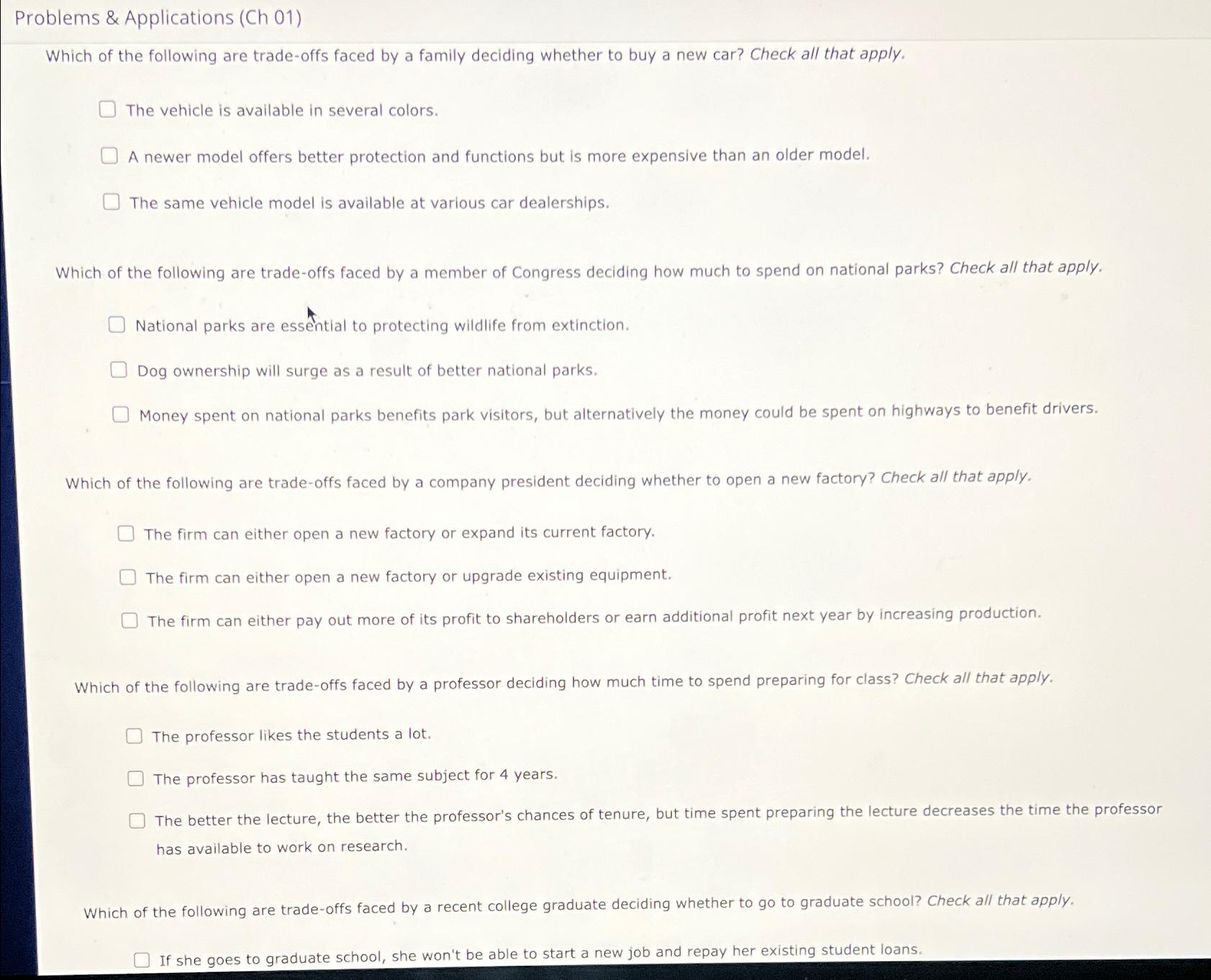 Problems & Applications ( Ch 0 1 ) Which of the