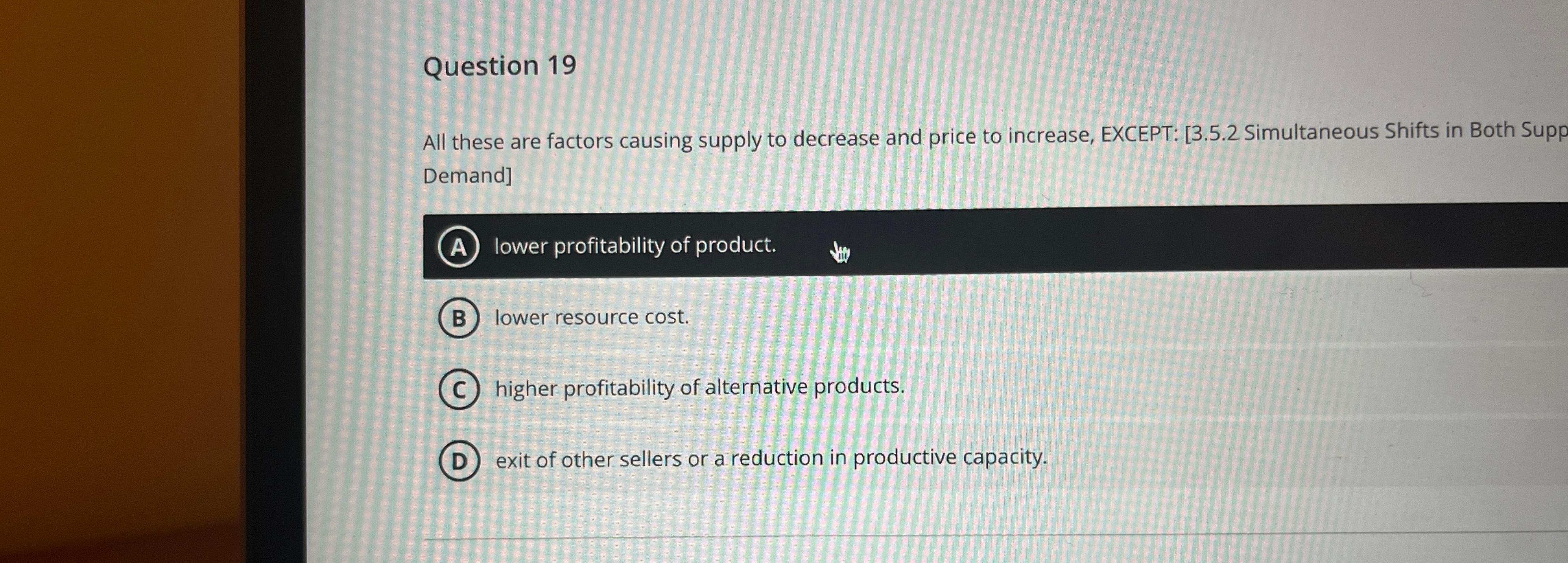 Question 1 9 All these are factors causing supply