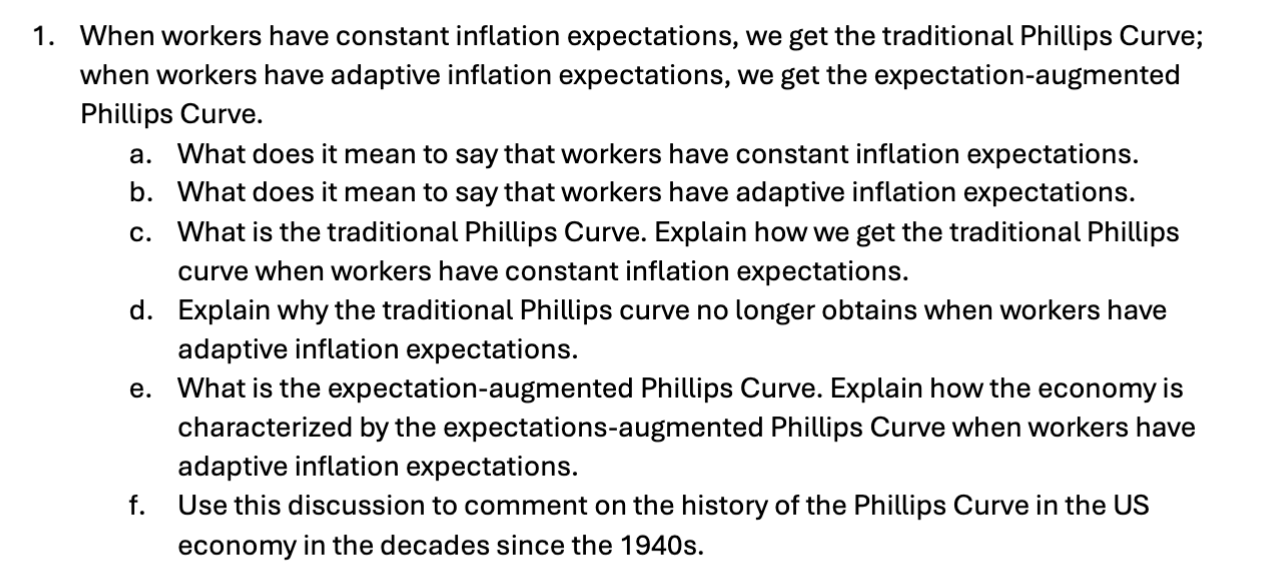 1 . When workers have constant inflation