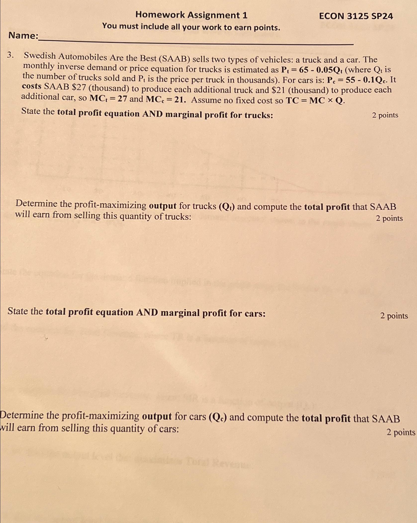 Homework Assignment 1 ECON 3 1 2 5 SP 2 4 You