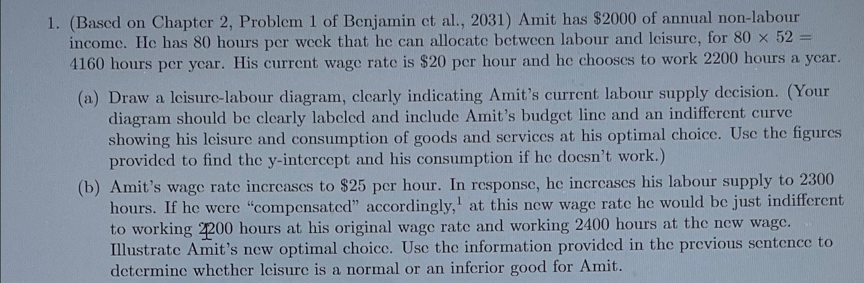 ( Bascd on Chapter 2 , Problem 1 of Benjamin ct