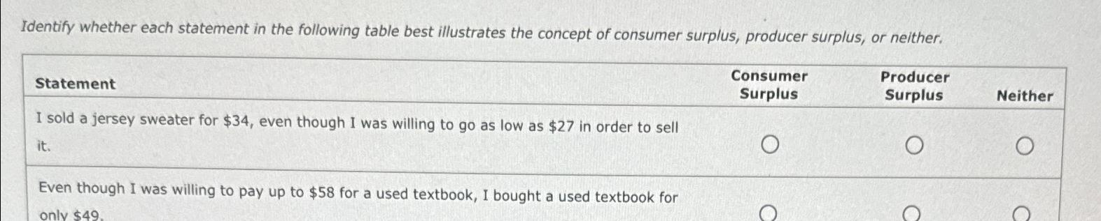 Identify whether each statement in the following