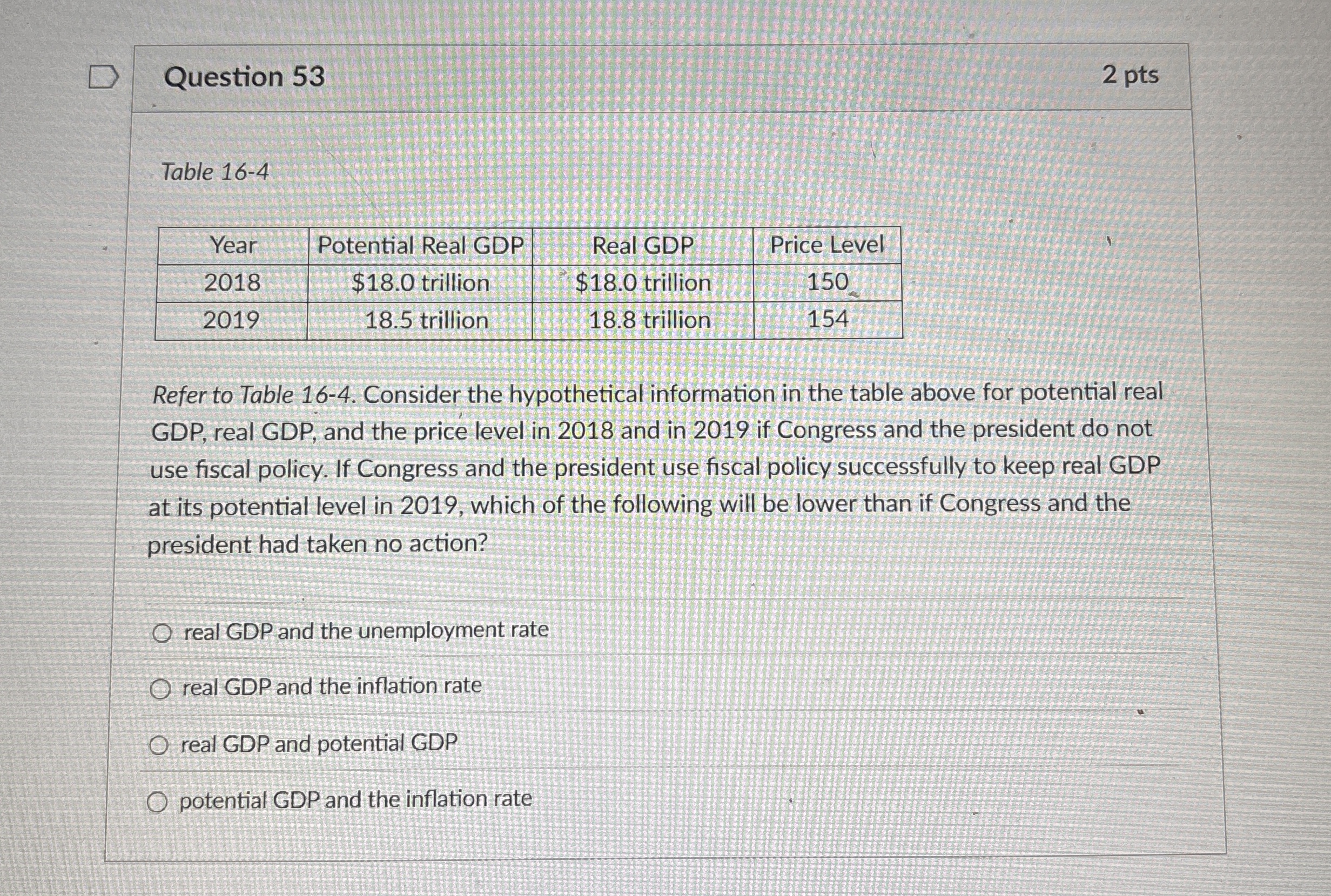 Question 5 3 2 pts Table 1 6 - 4 \ table [ [ Year