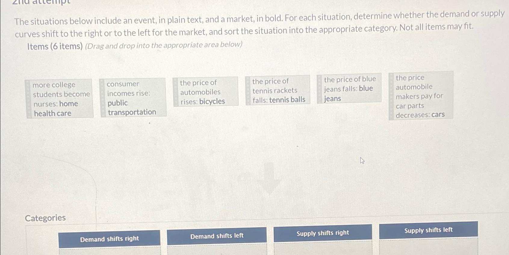 The situations below include an event, in plain