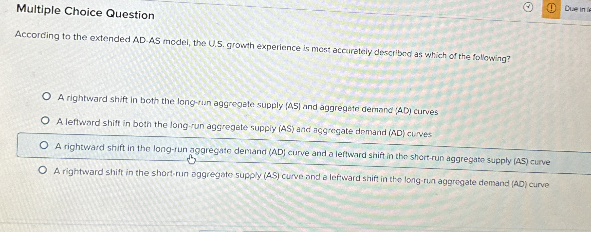 Multiple Choice Question According to the