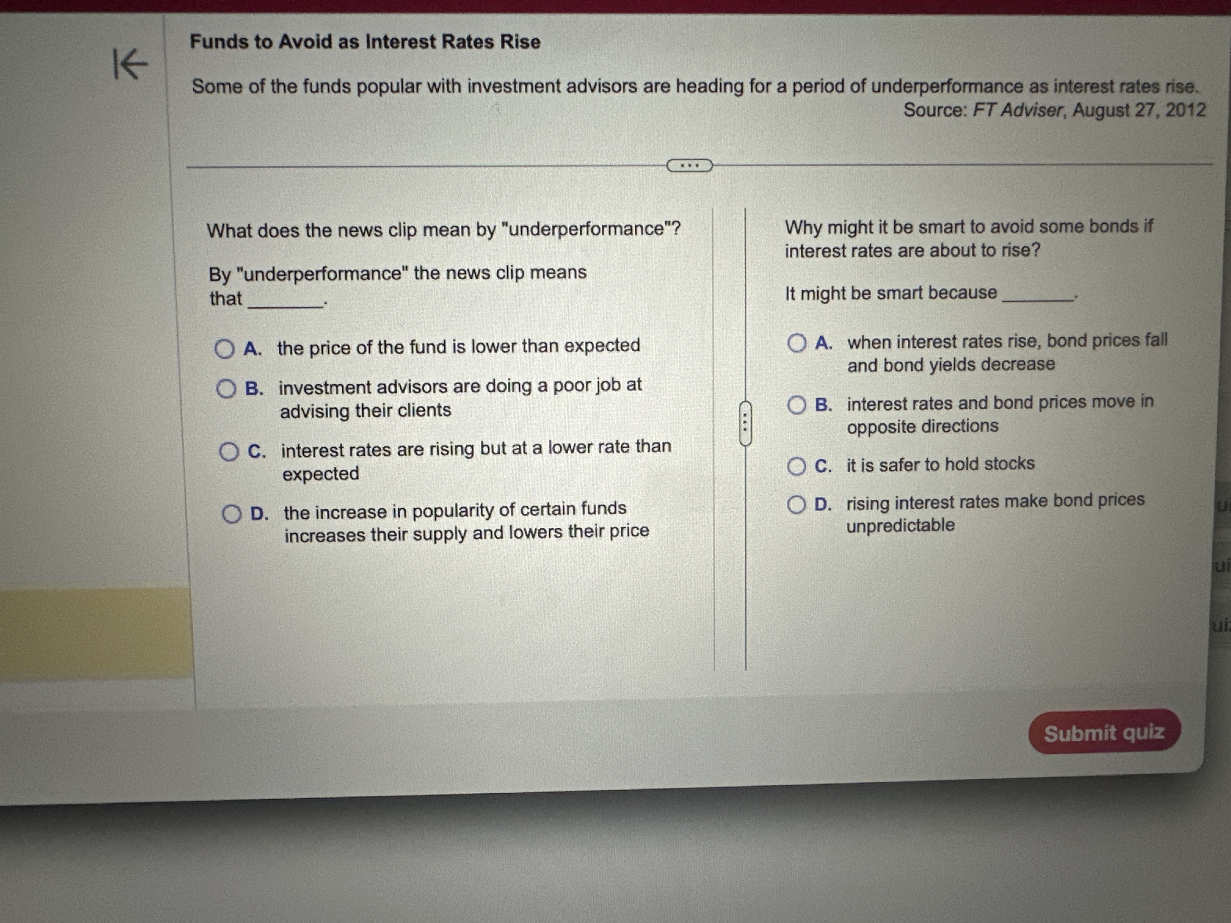 Source: FT Adviser, August 2 7 , 2 0 1 2 What