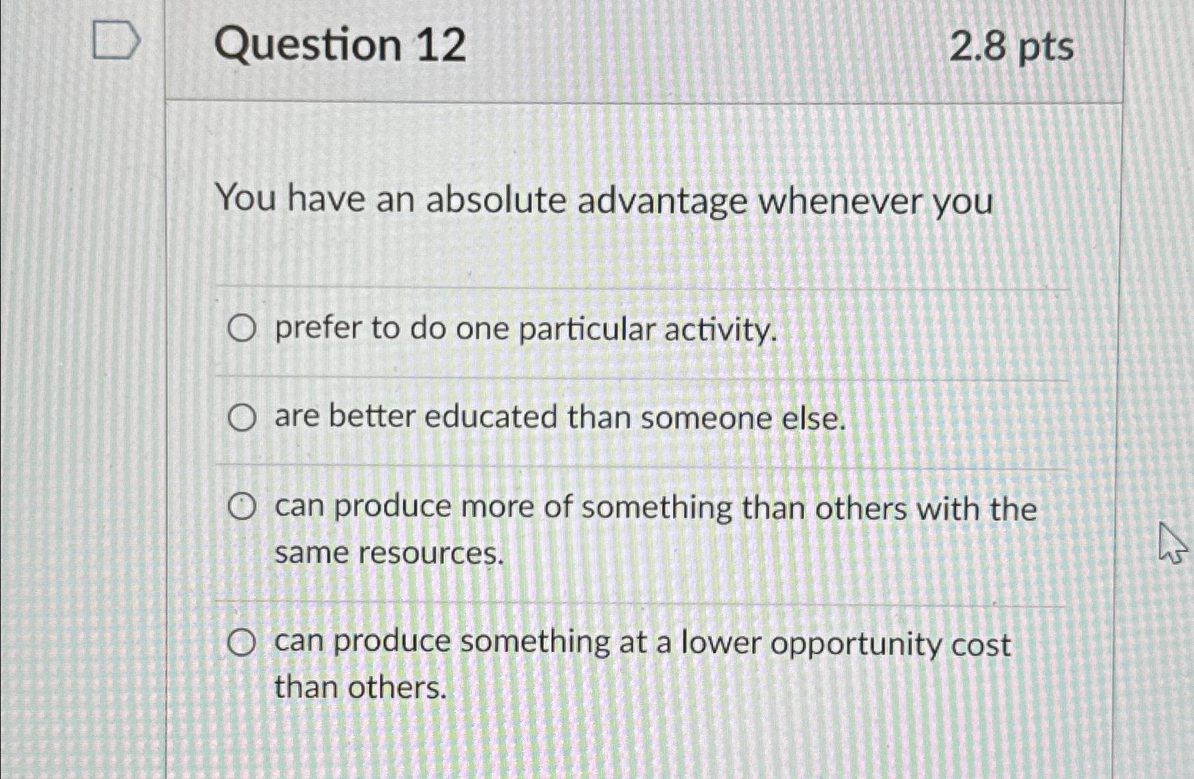 Question 1 2 2 . 8 p t s You have an absolute