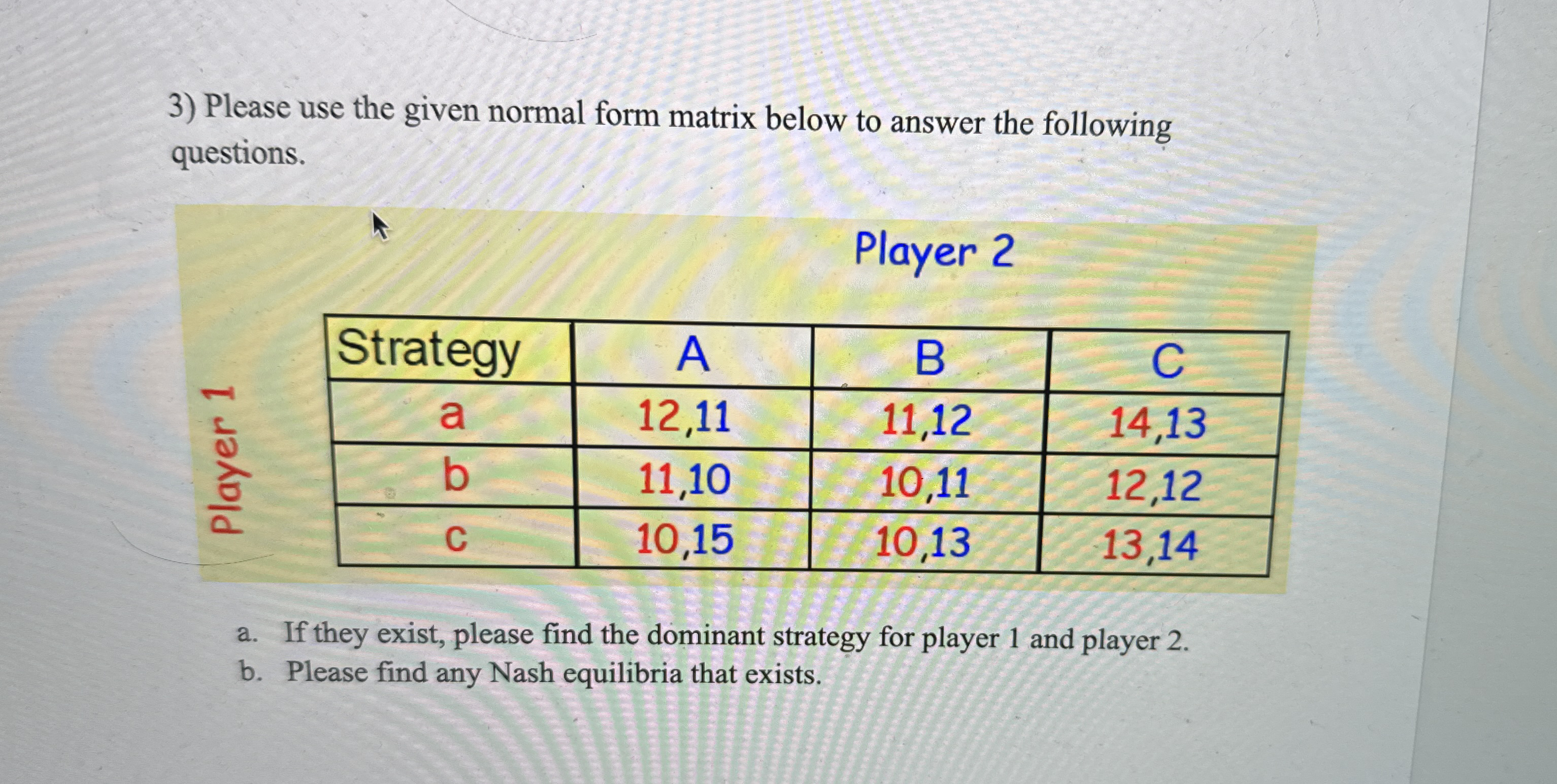 Please use the given normal form matrix below to
