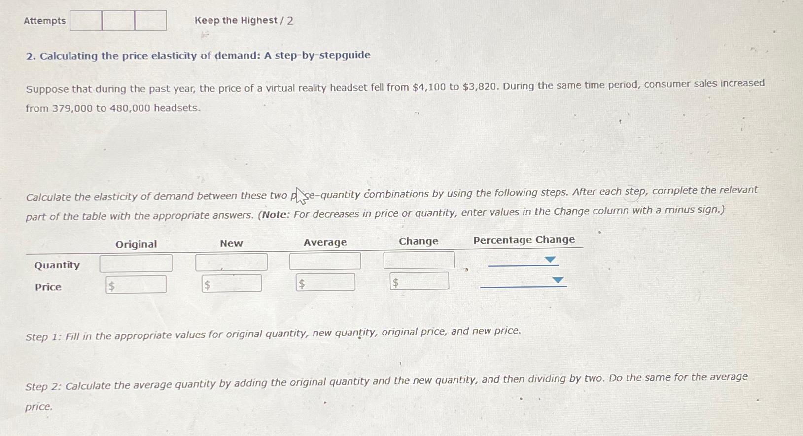 Attempts Keep the Highest / 2 2 . Calculating the
