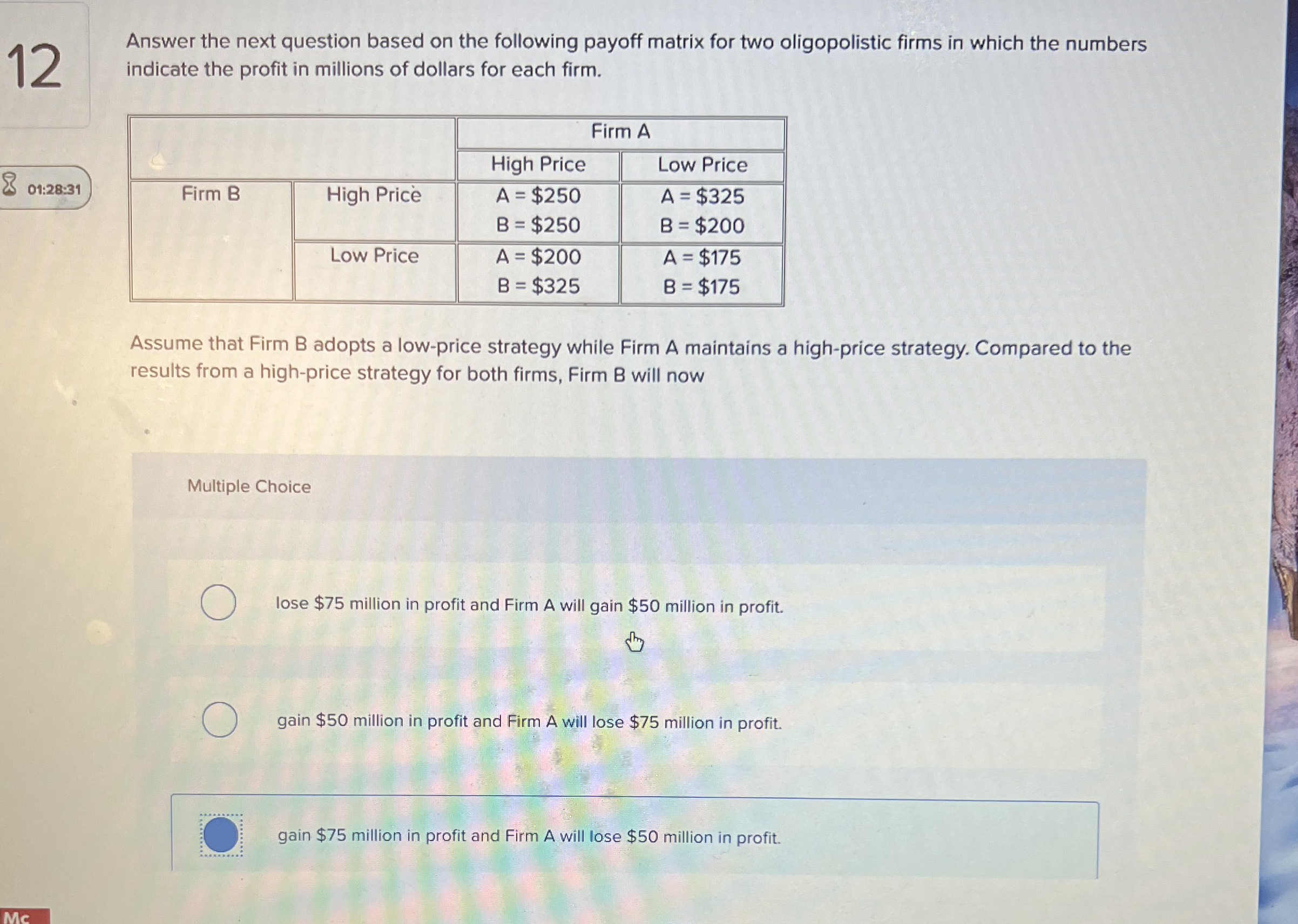 1 2 Answer the next question based on the