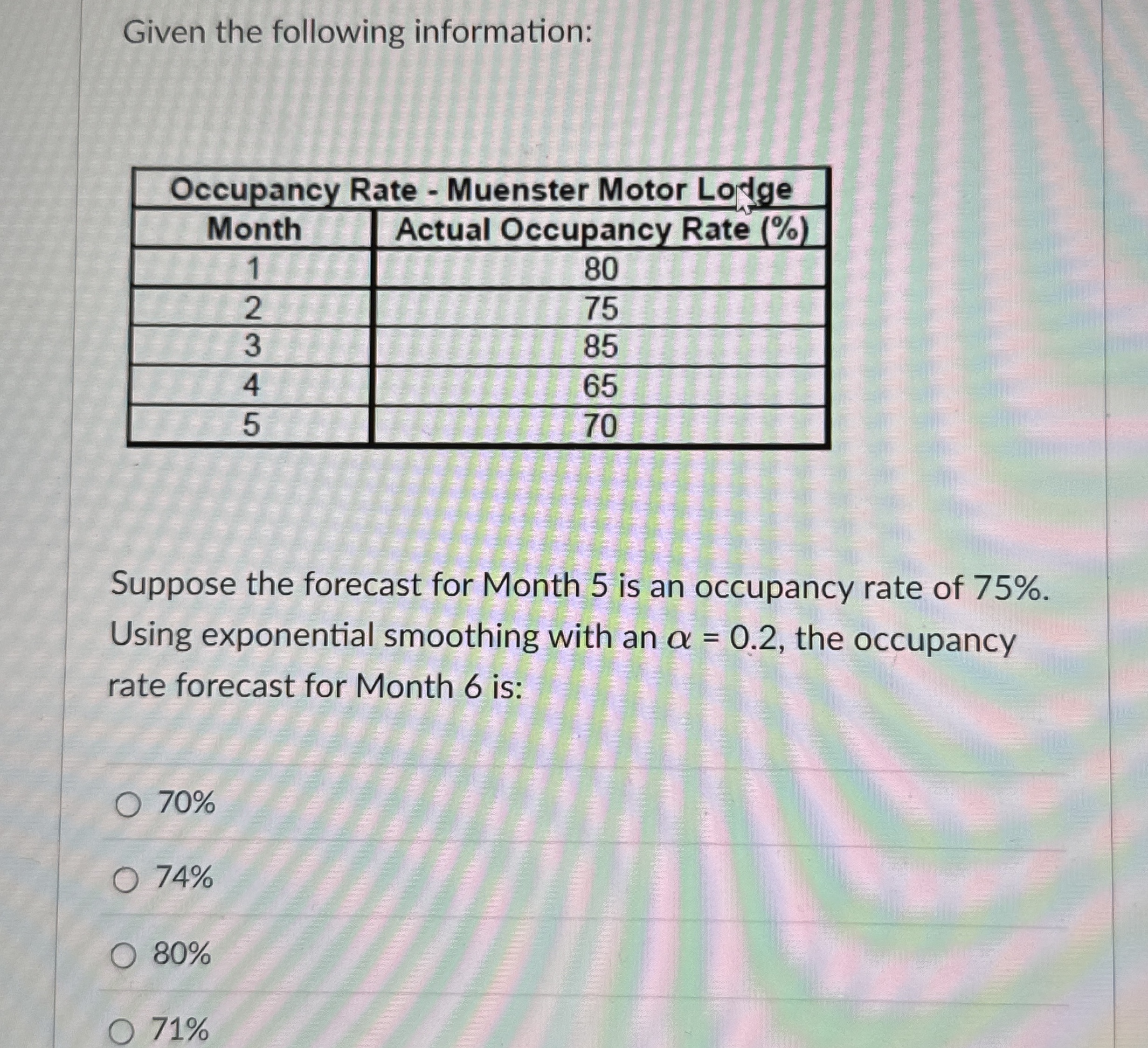 Given the following information: \ table [ [