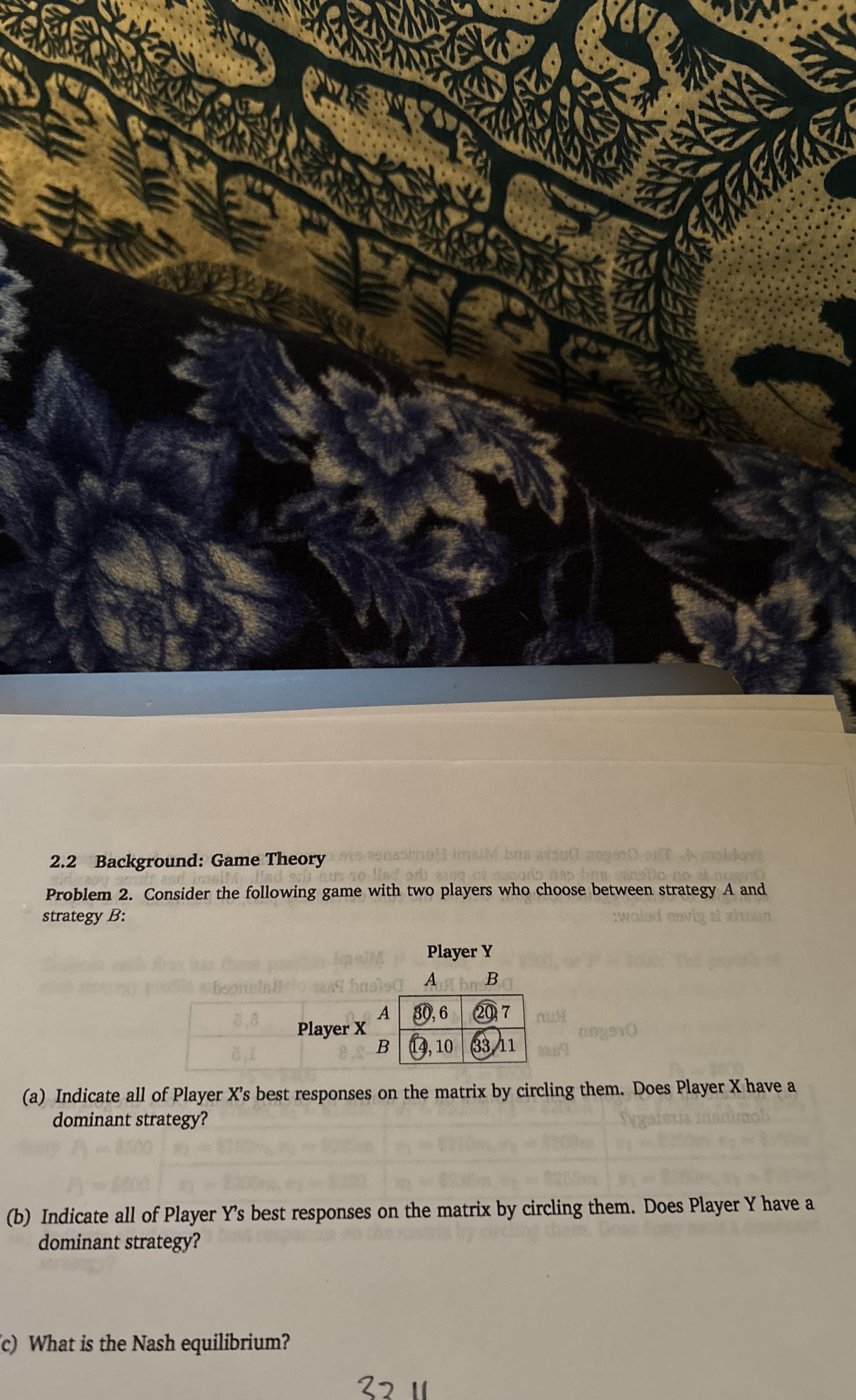 2 . 2 Background: Game Theory Problem 2 .