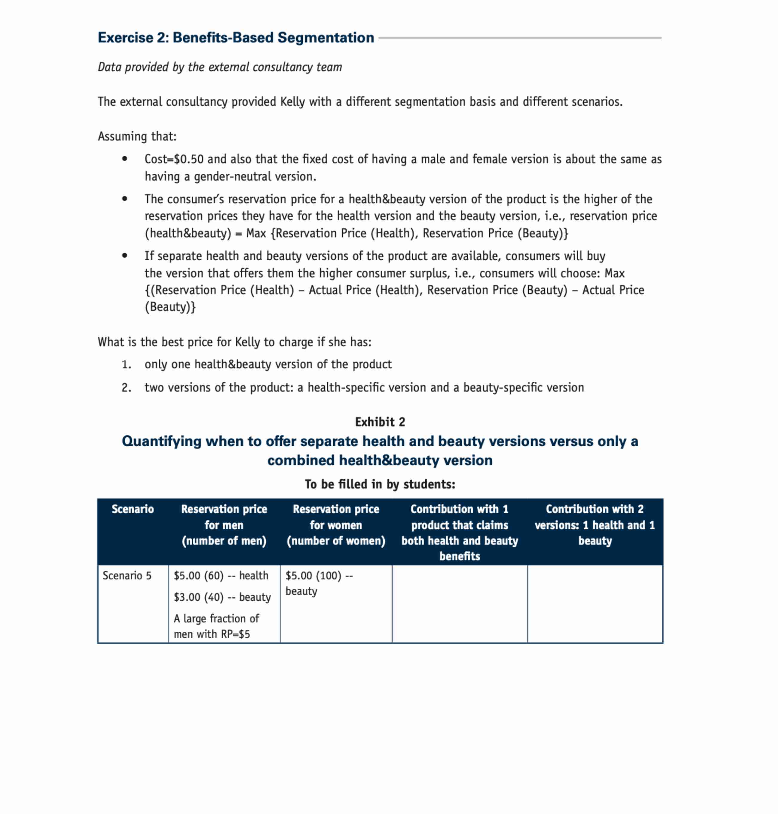 Exercise 2 : Benefits - Based Segmentation Data