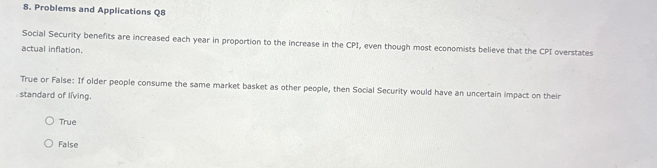 Problems and Applications Q 8 Social Security