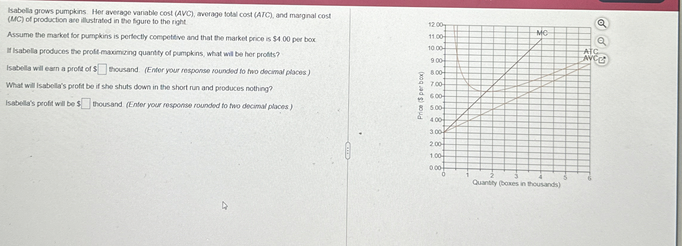 Isabella grows pumpkins. Her average variable