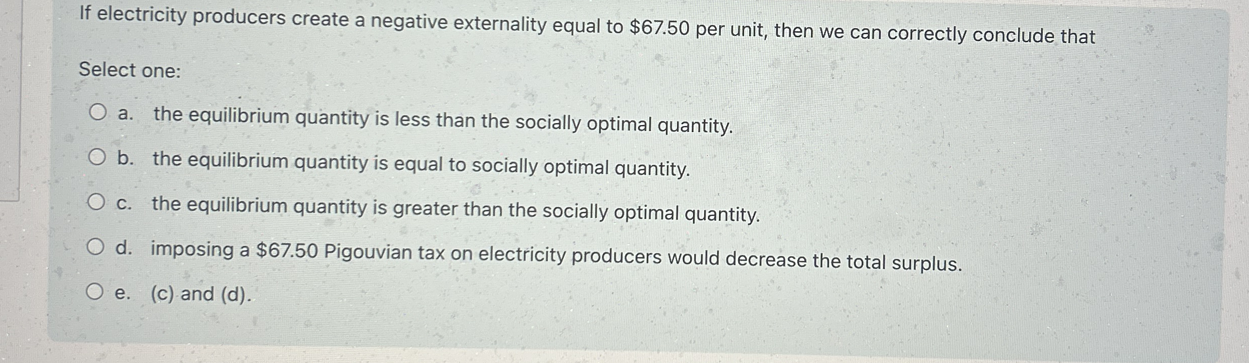 If electricity producers create a negative