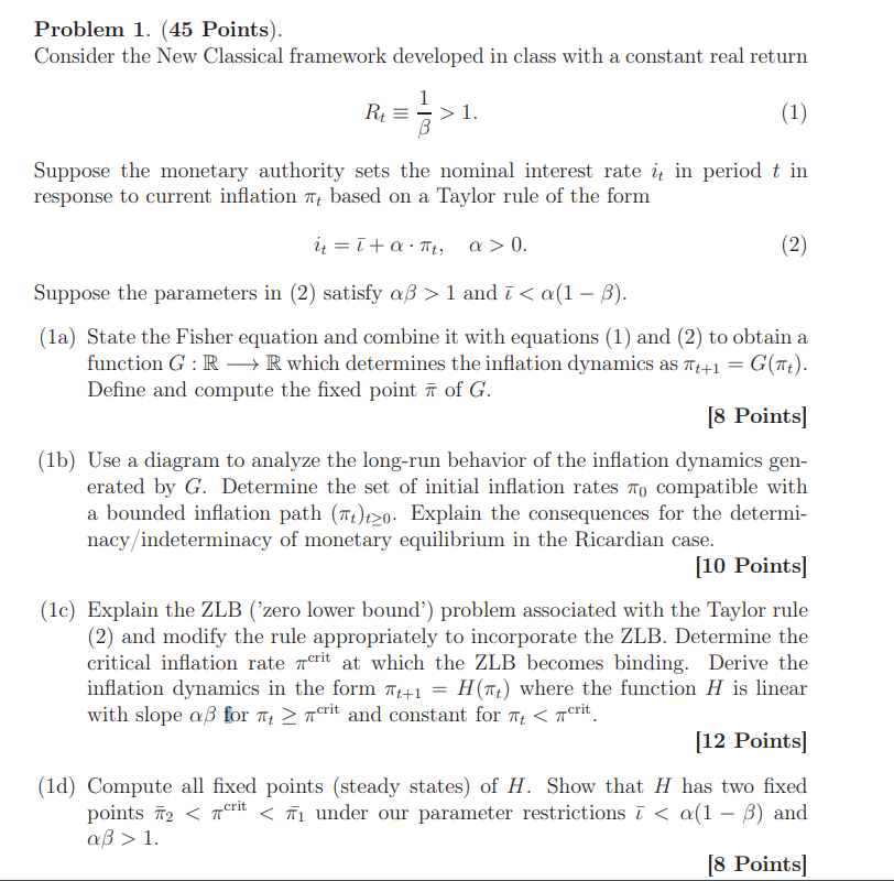 Problem 1 . ( 4 5 Points ) . Consider the New
