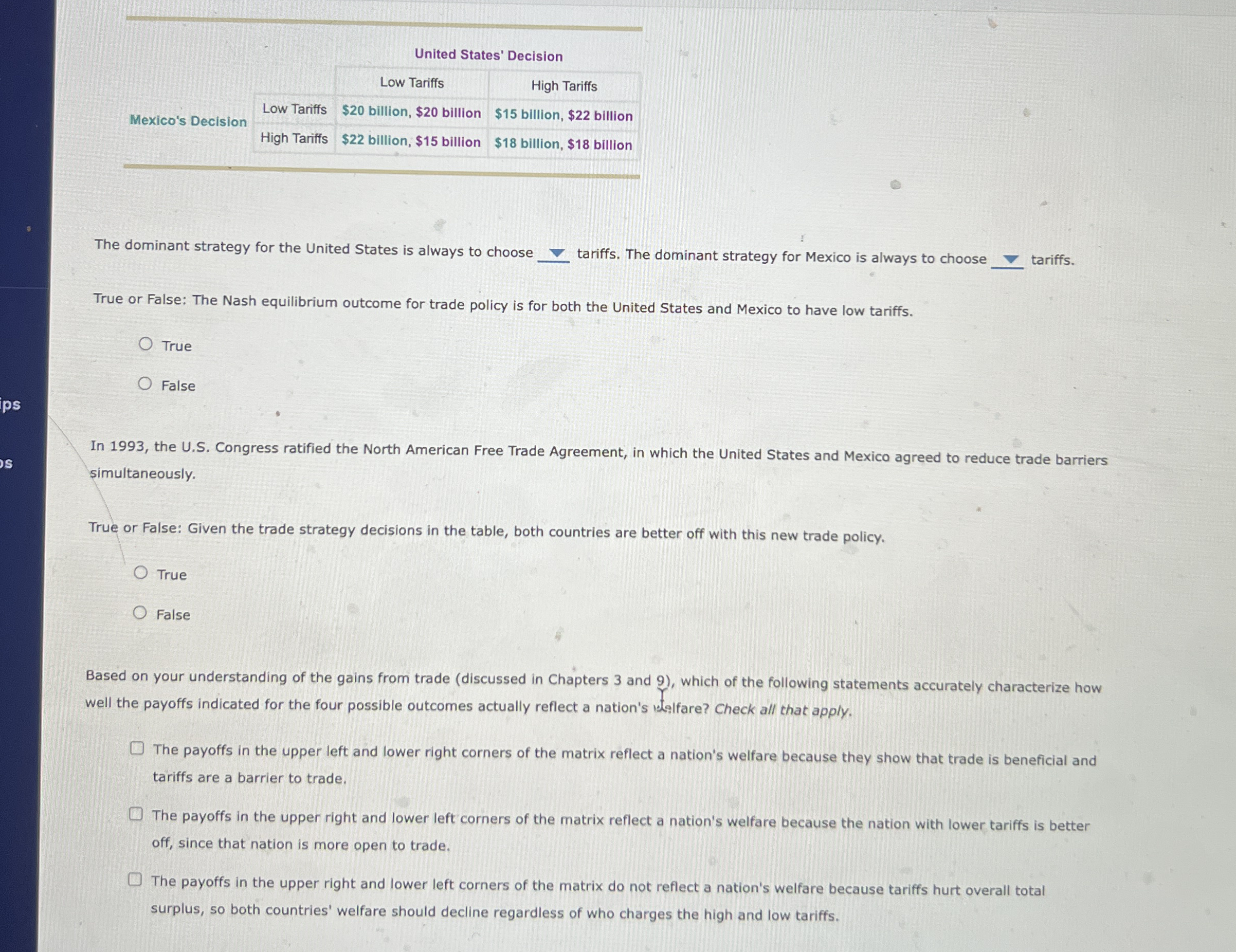 United States' Decision \ table [ [ , , Low