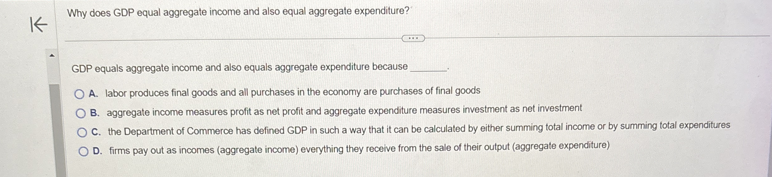 Why does GDP equal aggregate income and also