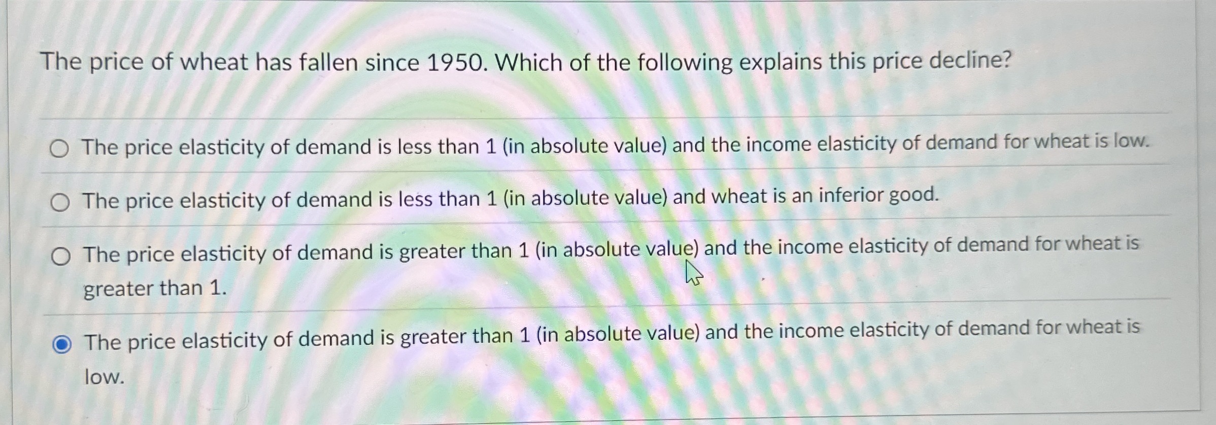 Suppose a decrease in the supply of wheat results