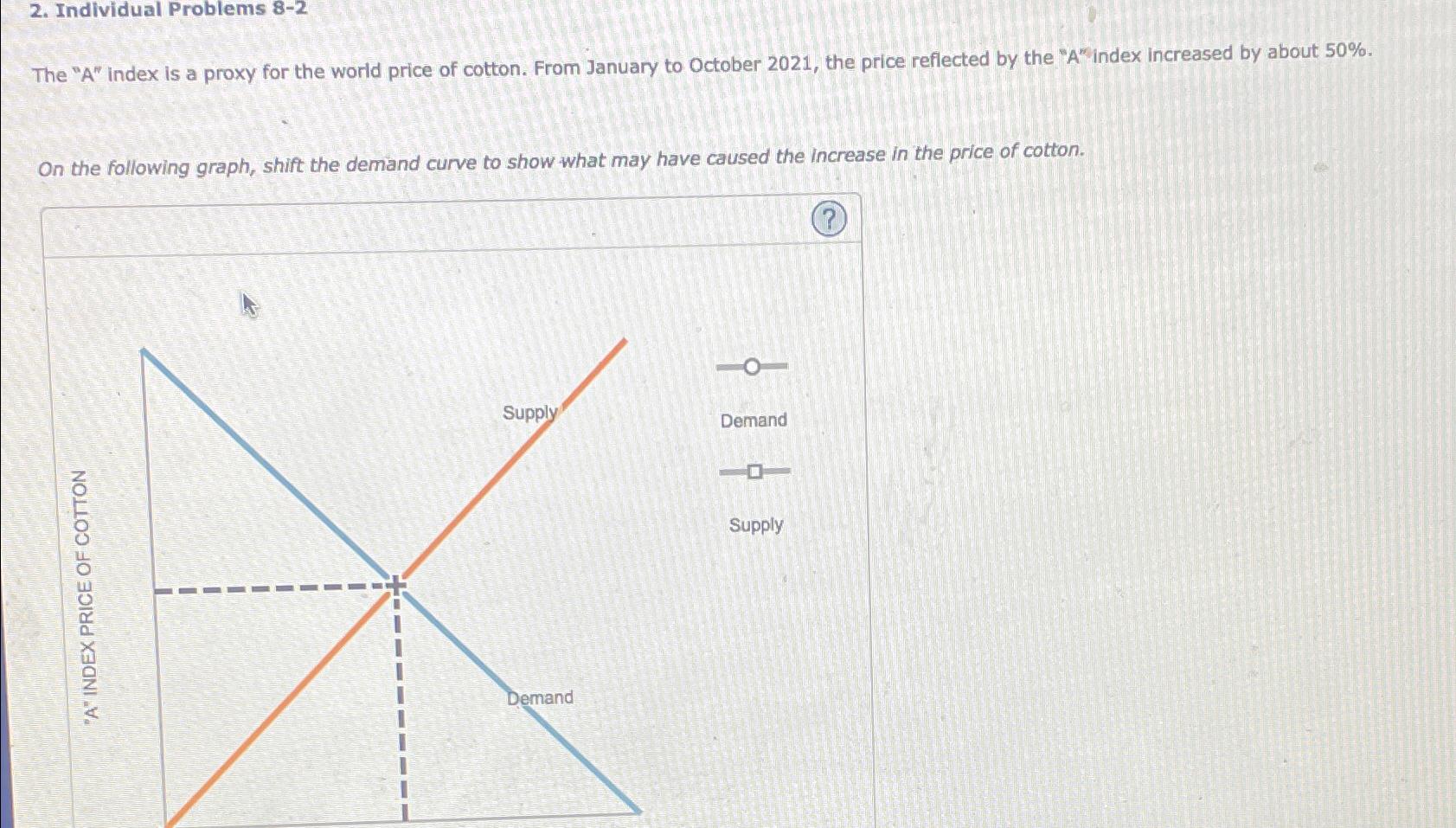 Individual Problems 8 - 2 The " A " index is a